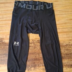 Under Armour Black Compression Tights with Logo Waistband Large